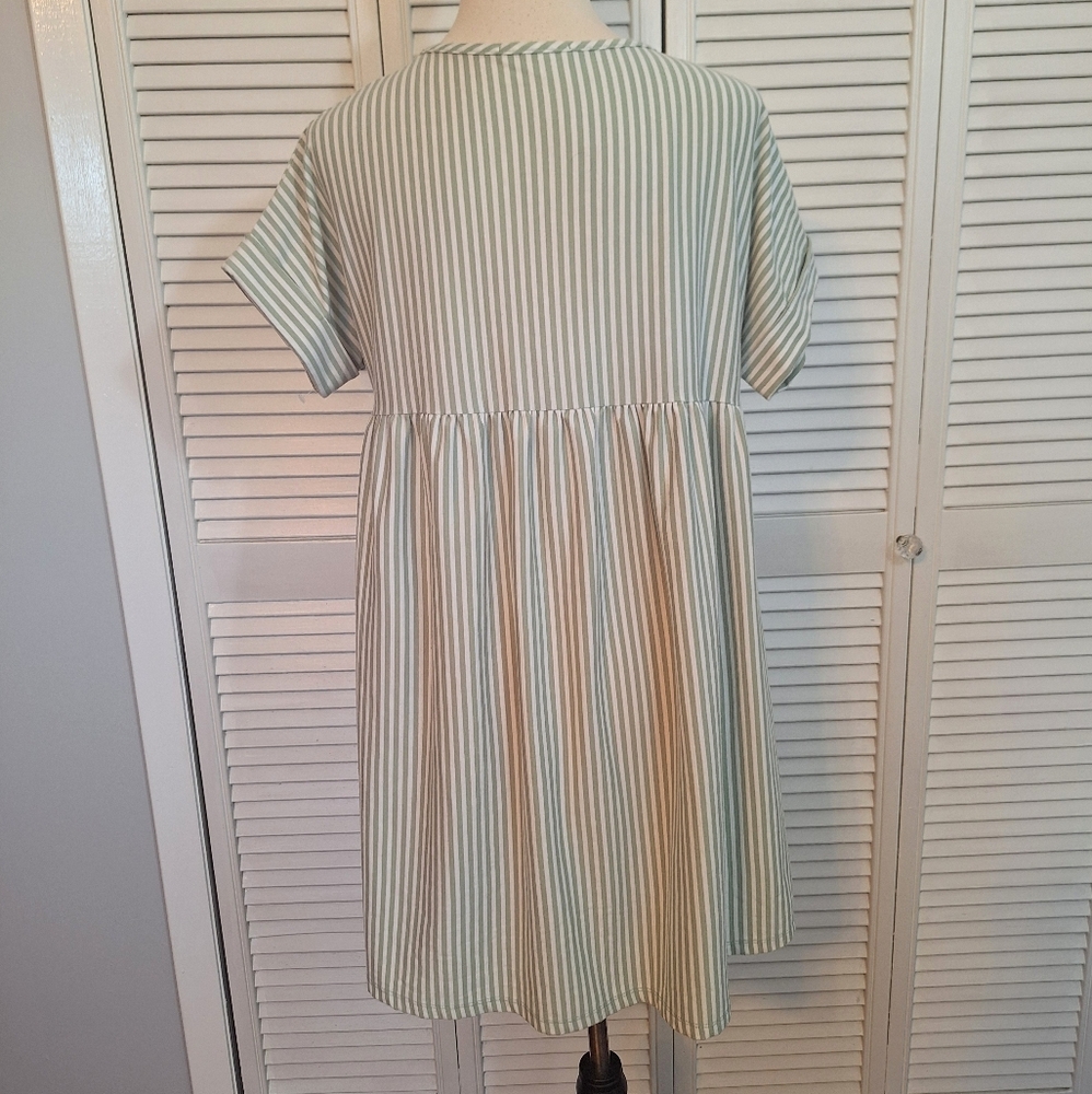 Entro Striped Babydoll Mini Dress Sz Small *X - Picture 2 of 5